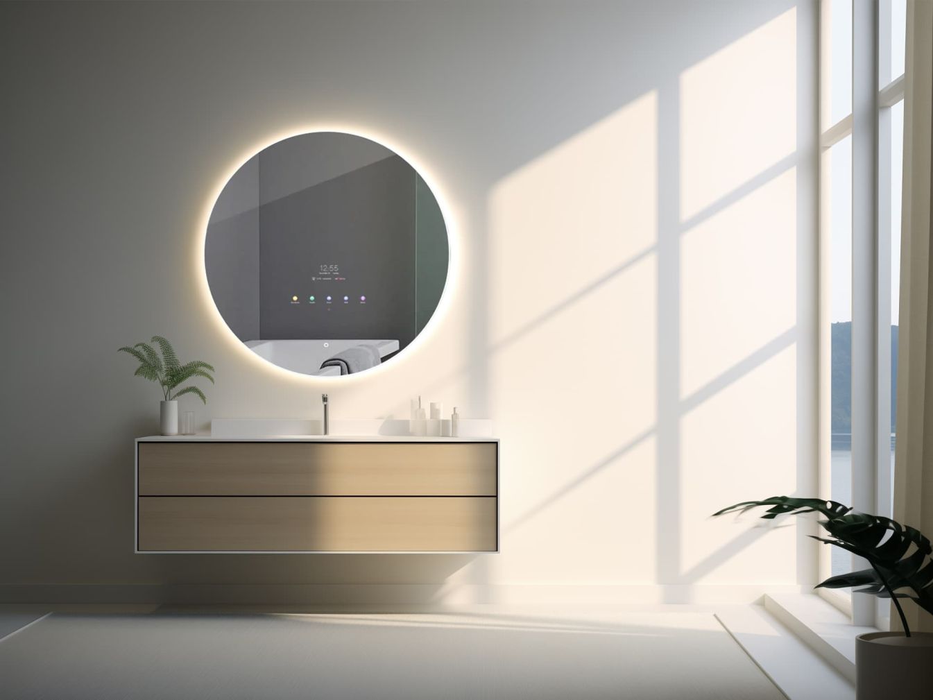 Runder Smart Mirror mit LED-Beleuchtung